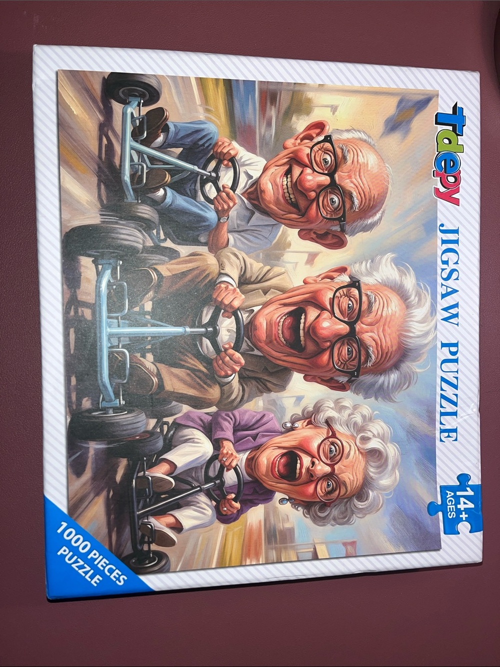 Tdepy Blue-Accented 'Senior Go-Kart' 1000-Piece Jigsaw Puzzle